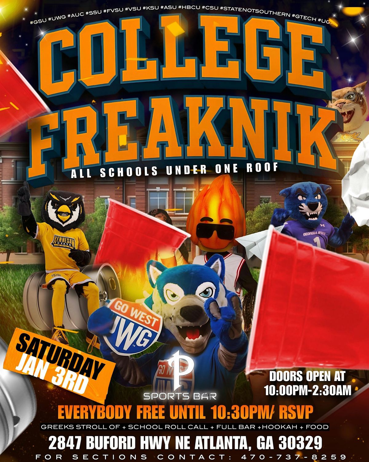 COLLEGE FREAKNIK @ PENTHOUSE  ALL COLLEGES UNDER ONE ROOF