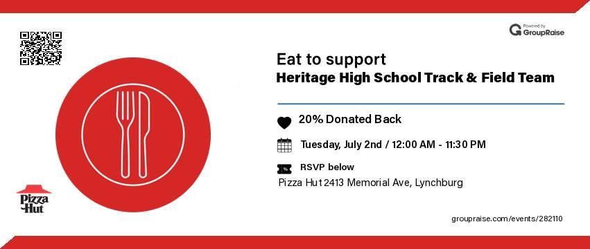 Heritage High School Track & Field Team x Pizza Hut GroupRaise Fundraiser