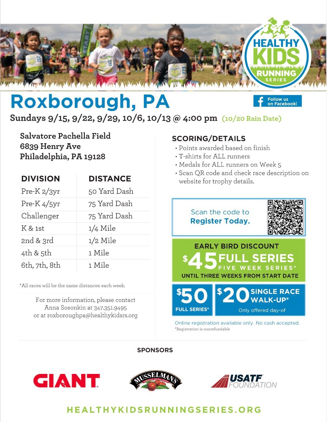 Healthy Kids Running Series Fall 2024 - Roxborough, PA