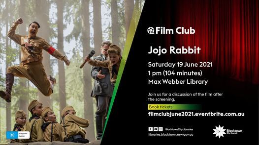 Film Club Jojo Rabbit Blacktown City Libraries 19 June 21 Film Club Jojo Rabbit Blacktown City Libraries 19 June 21