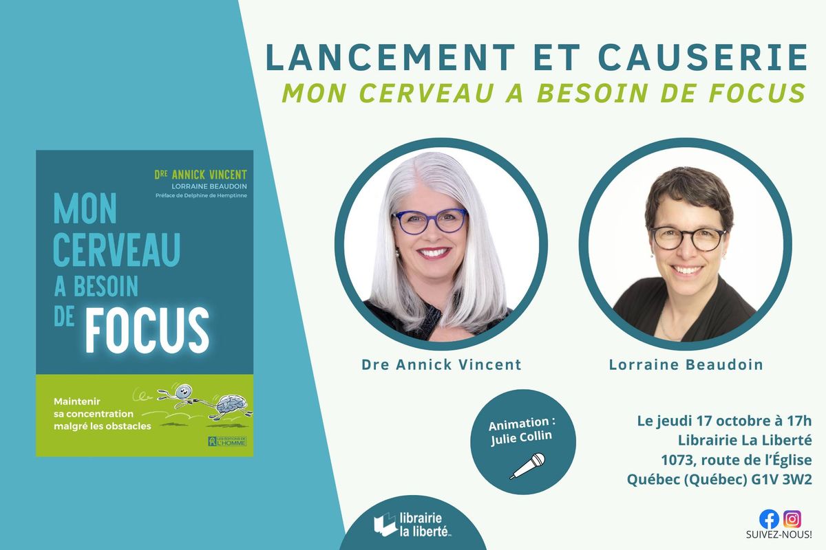 Lancement et causerie : Mon cerveau a besoin de focus