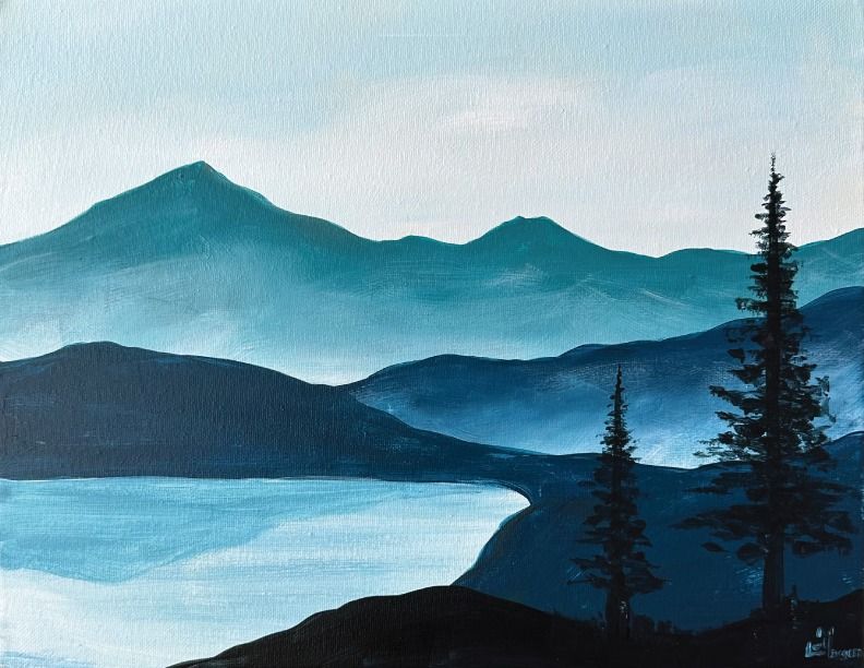 Misty Mountains - Step by Step Acrylic Painting Class 