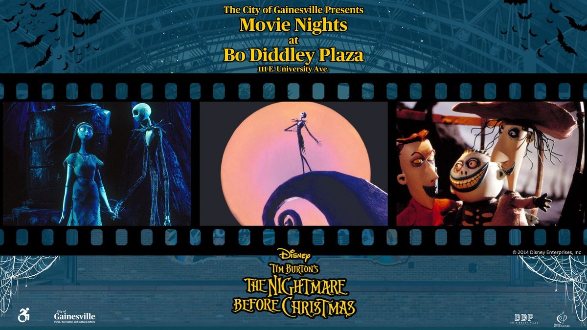 Movie Night at Bo Diddley Plaza featuring Disney's The Nightmare Before Christmas