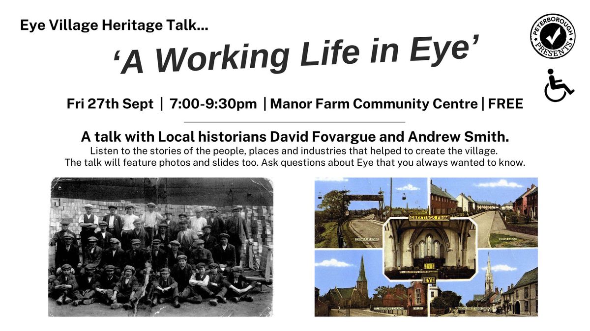 A Working Life in Eye-  A talk with local historians David Fovargue & Andrew Smith