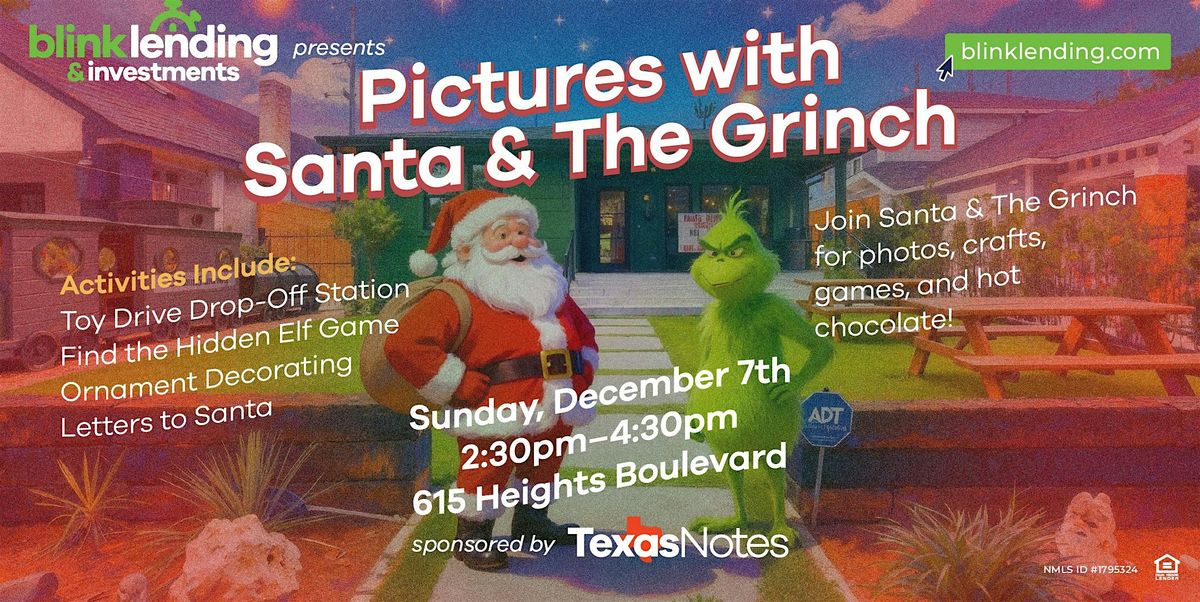 Pictures with Santa & The Grinch \u2013 Blink Lending & Investments Holiday Fun