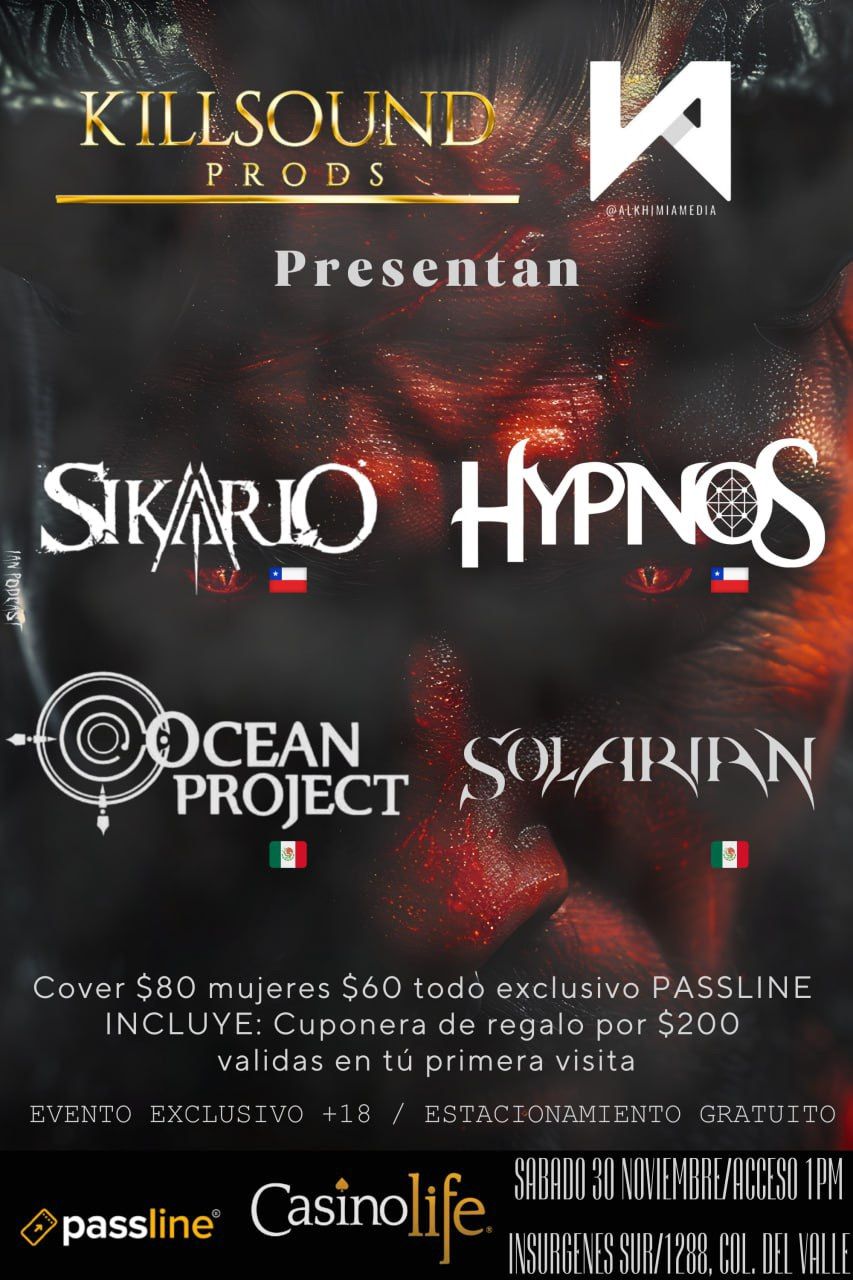 Sikario y Hypnos (Chile) ocean project y solarian (MX)en el Casino Life