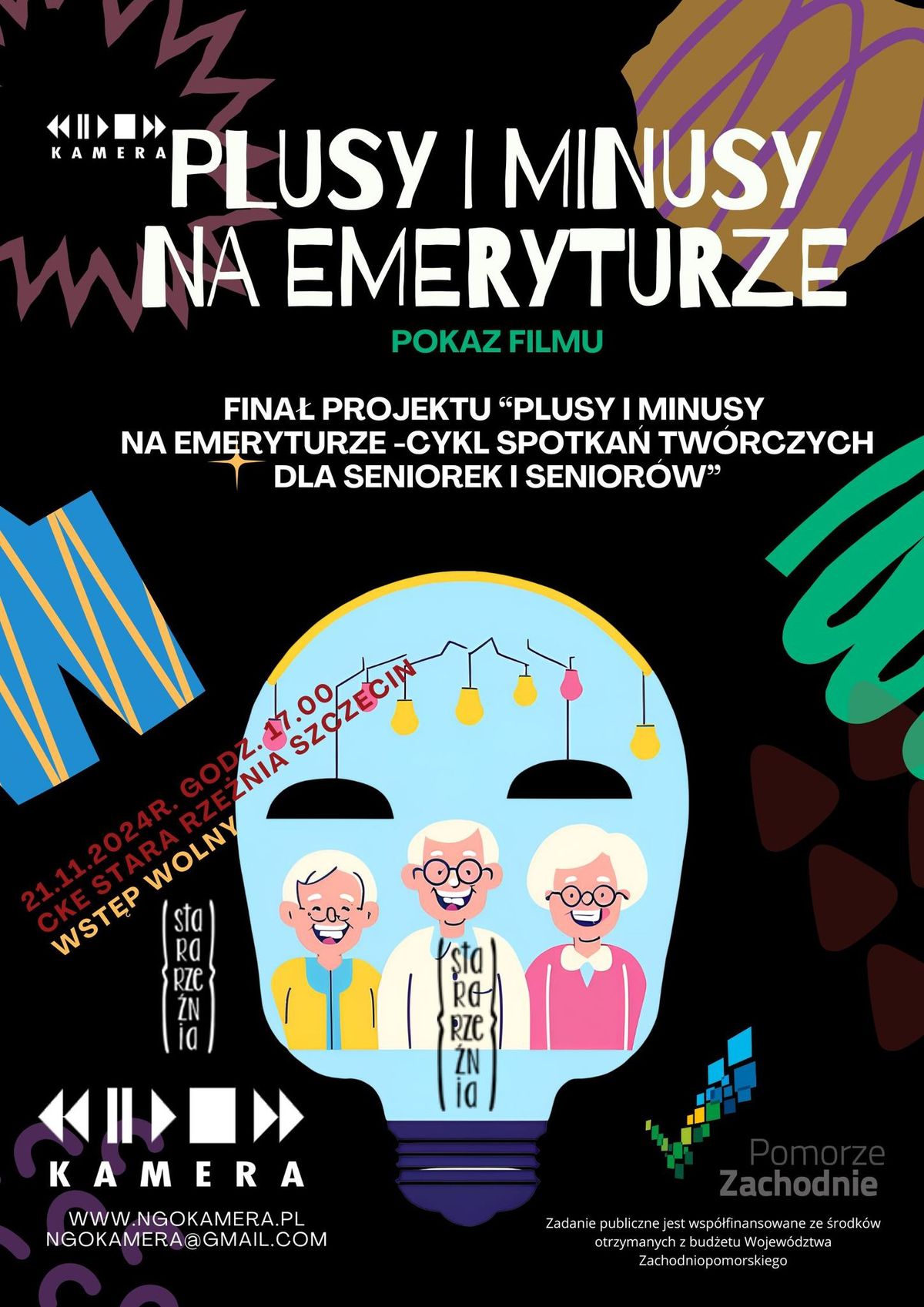 "Plusy i minusy na emeryturze" - Stowarzyszenie KAMERA | pokaz filmu w CKE Stara Rze\u017ania