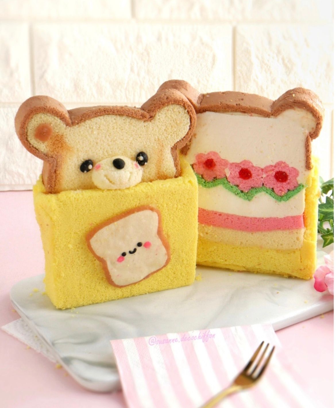 Chef Susanne 3D  Bear Toaster chiffon cake 