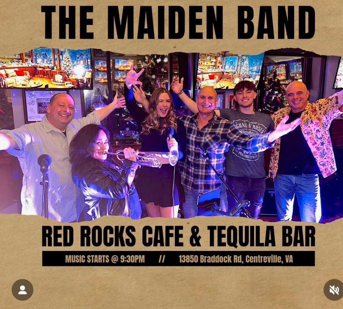 The Maiden Band is live at Red Rocks Cafe & Tequila Bar