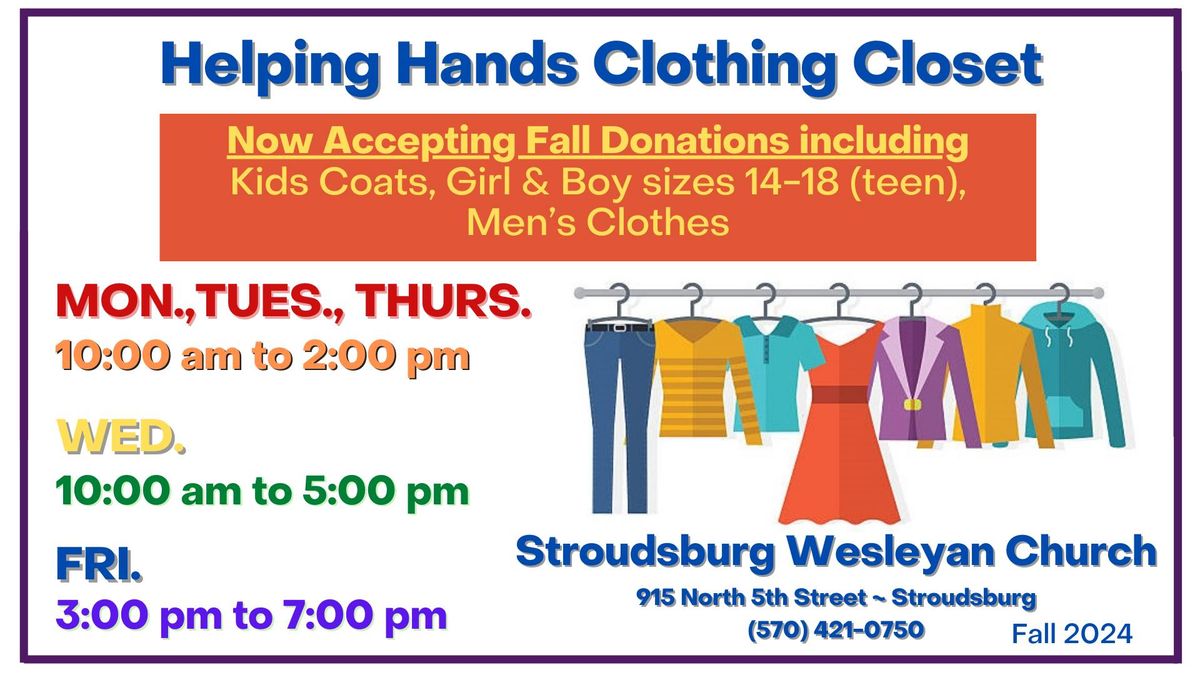 Helping Hands Clothing Closet Fall Roll-Out