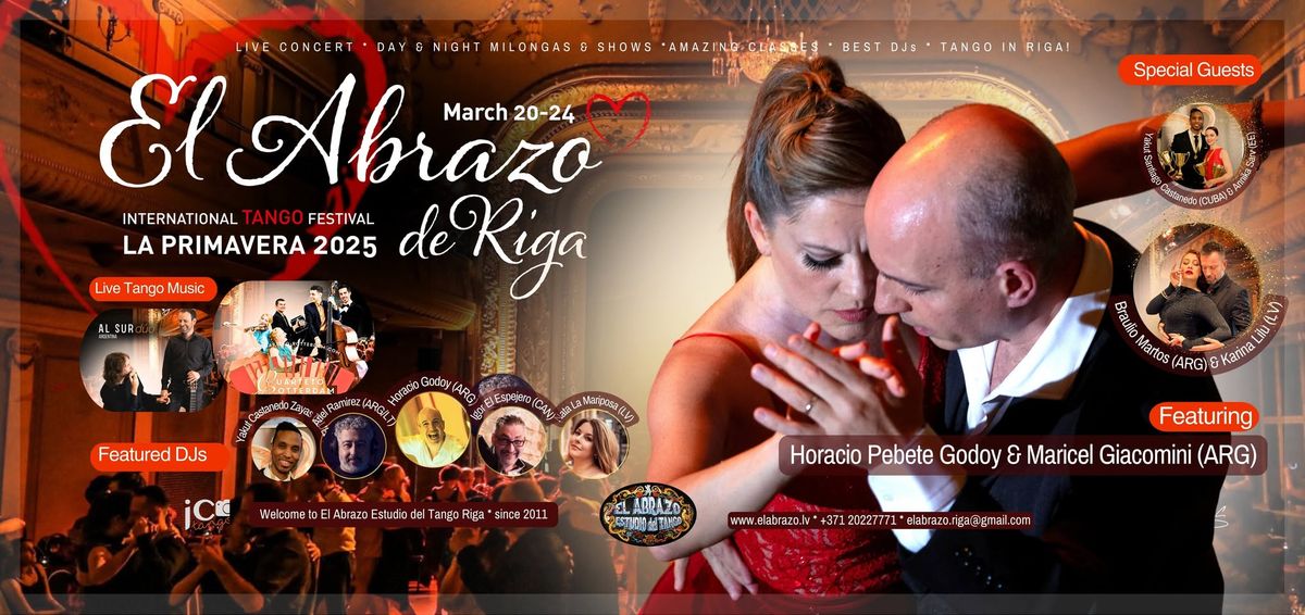 11th International Tango Festival  EL ABRAZO DE RIGA * LA PRIMAVERA 2025 * Mar 20-24, 2025 * Latvia