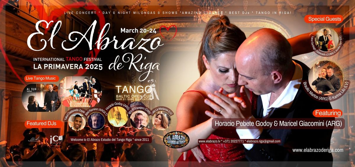 11th International Tango Festival  EL ABRAZO DE RIGA * LA PRIMAVERA 2025 * Mar 20-24, 2025 * Latvia