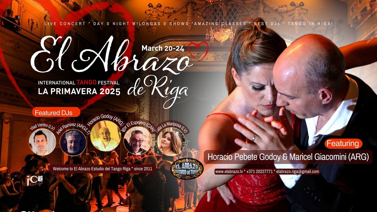 11th International Tango Festival  EL ABRAZO DE RIGA * LA PRIMAVERA 2025 * Mar 20-24, 2025 * Latvia