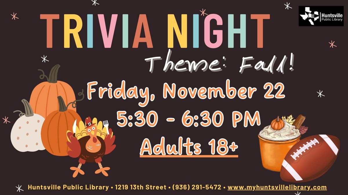 Adult Trivia Night- Halloween Theme!