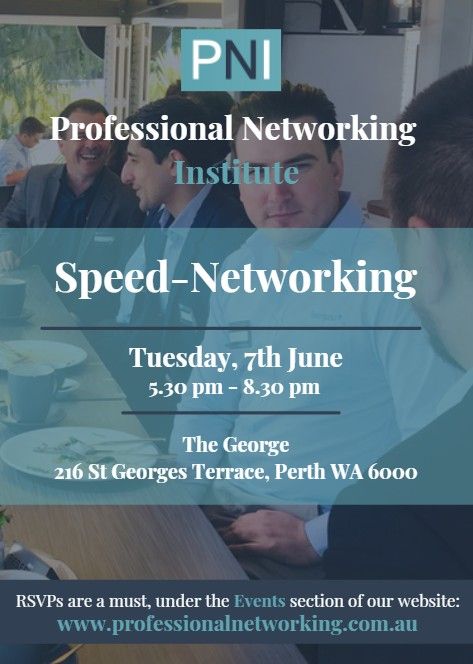 Professional Speed-Networking - June, The George, Perth, 7 June 2022