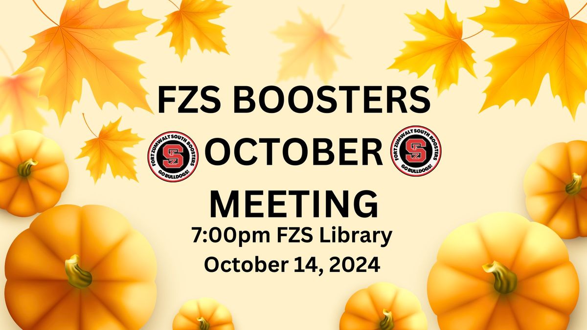 FZS Boosters and Activities Club October Meeting 