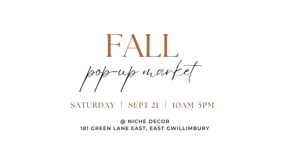 Fall Pop-Up Market @ Niche Decor