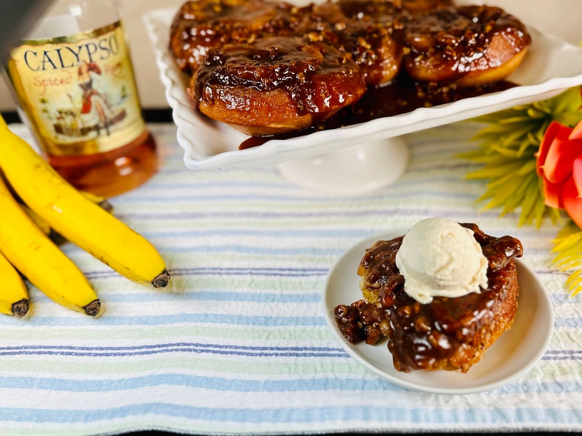 Boozy Bananas Foster Buns \u2014 Florida Academy of Baking