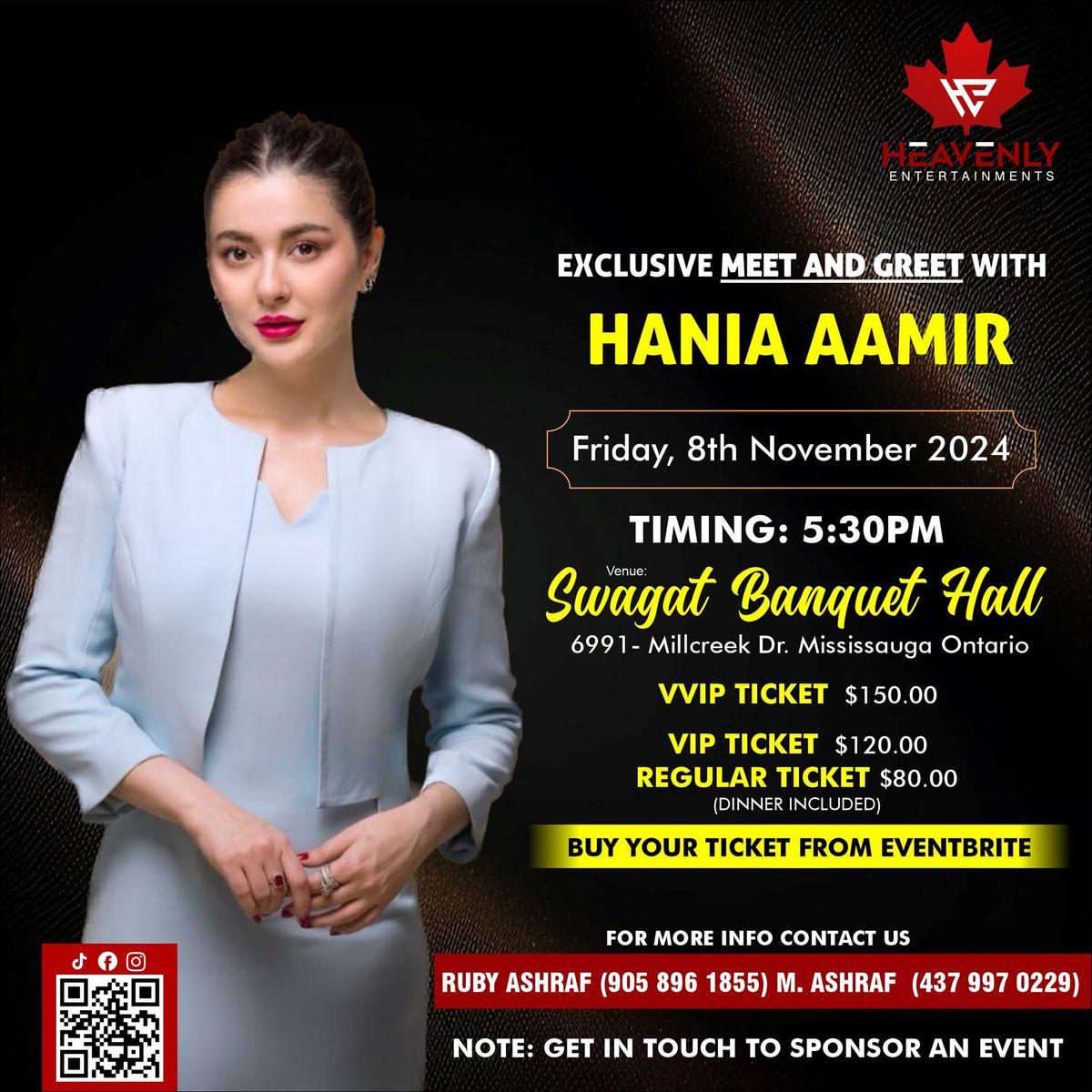 Meet & Greet with Hania Aamir  in Mississauga