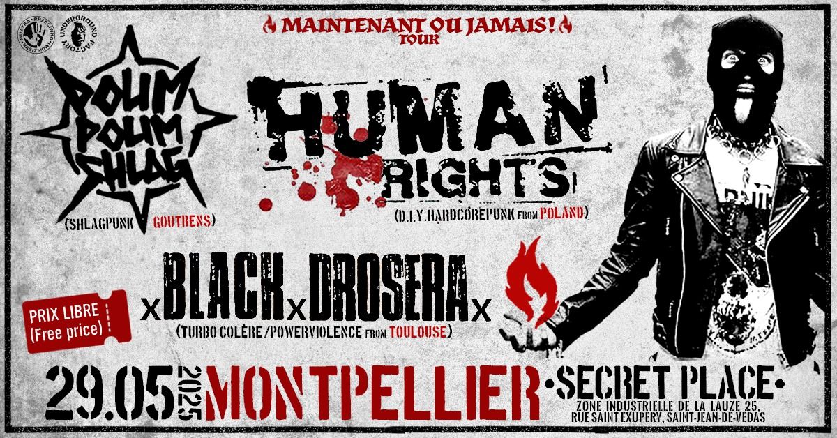 HUMAN RIGHTS (PL) \/ POUM POUM SHLAG \/ BLACK DROSERA \/\/ 29.05 Montpellier, Secret Place