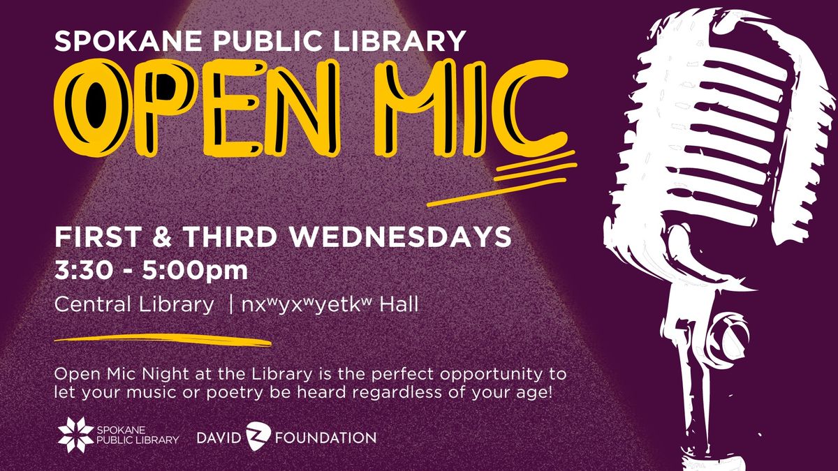 Open Mic Night at Central Library!