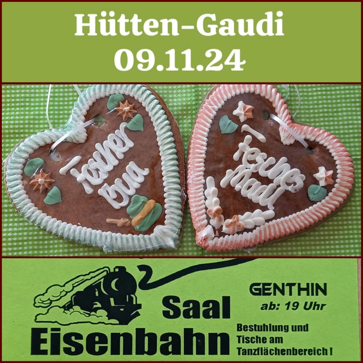 H\u00fctten Gaudi in der Eisenbahn