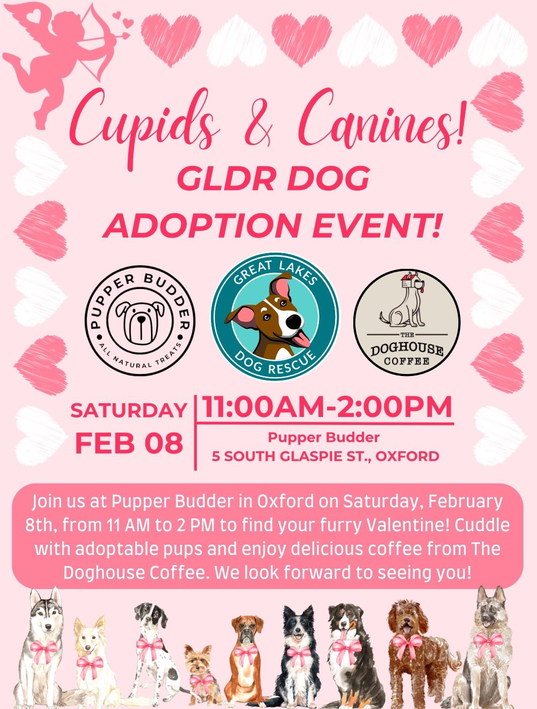 \ud83d\udc98\ud83d\udc3e Cupids & Canines! GLDR Adoption Event!! \ud83d\udc98\ud83d\udc3e