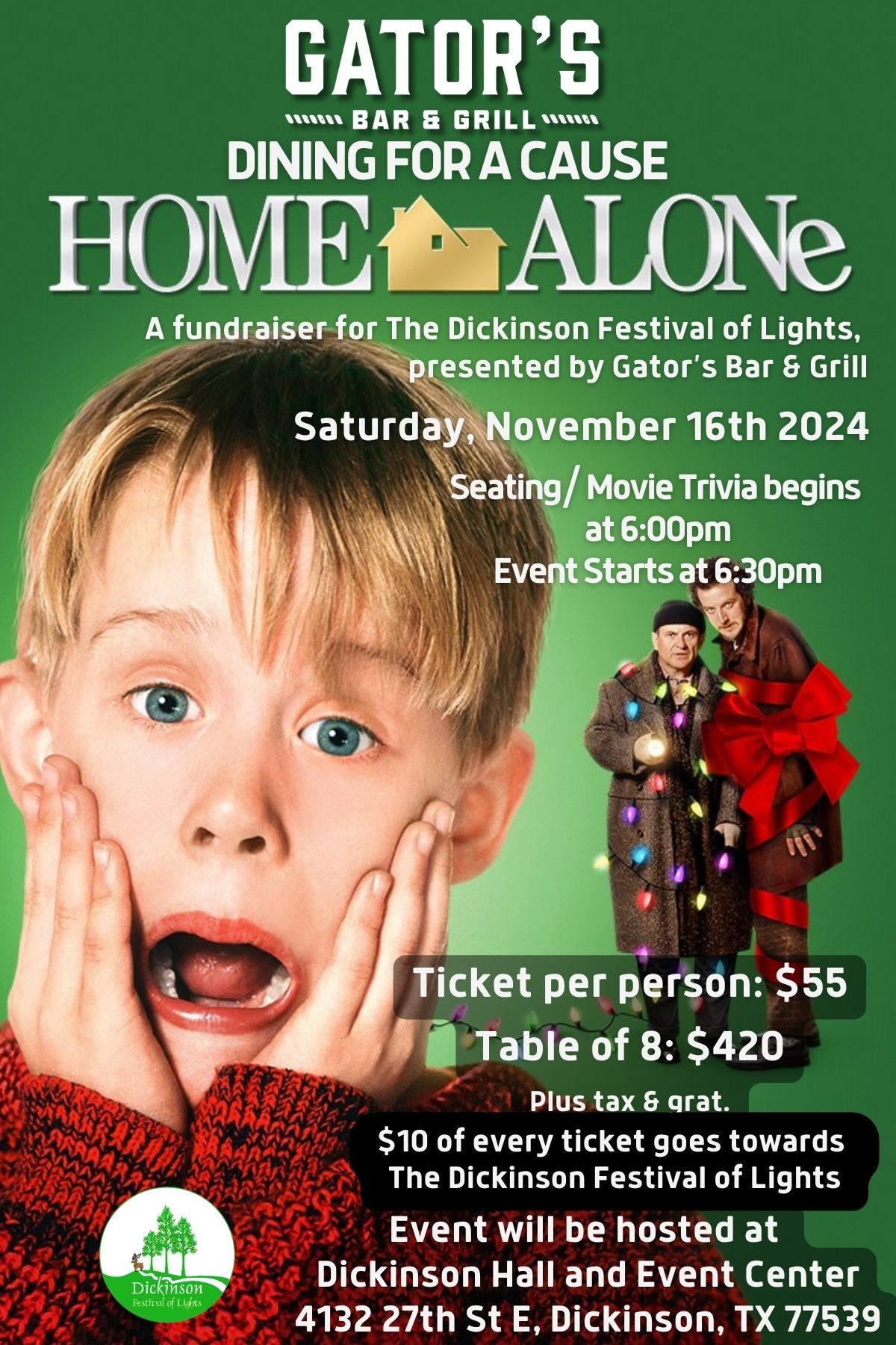 Bites for Benefits - Gator's Presents: A Night of Film & Food Featuring Home Alone