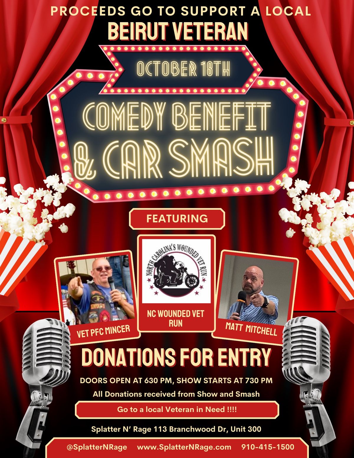 Comedy Benefit & Car Smash for a local Beirut Veteran!