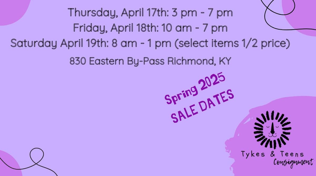 Tykes & Teens Spring Consignment Sale