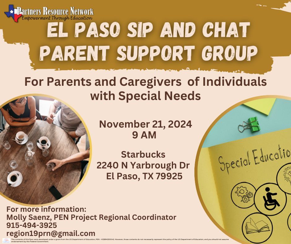 El Paso Sip an Chat Parent Support Group