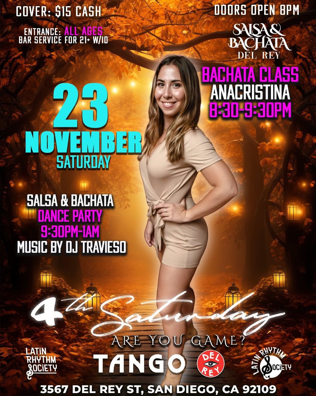 SALSA & BACHATA DEL REY SATURDAY NOV 23