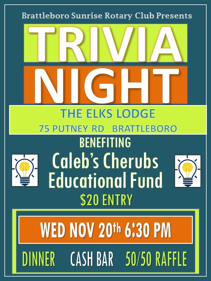 Trivia Night Benefiting Caleb's Cherubs Educational Fund