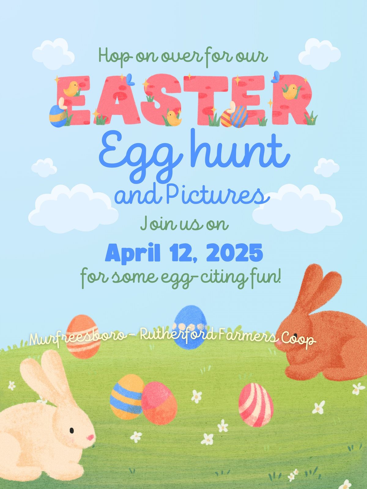 Easter Bunny Pictures & Egg Hunt at the Co-op