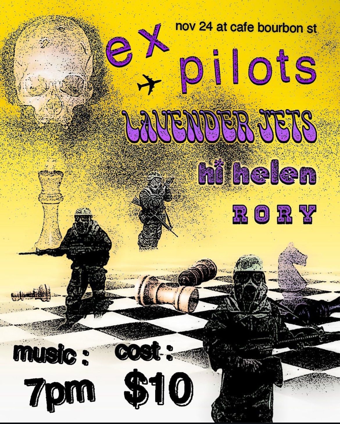 Ex Pilots (Pitt), Lavender Jets (Cle), Hi Helen, Rory @ Cafe Bourbon Street 