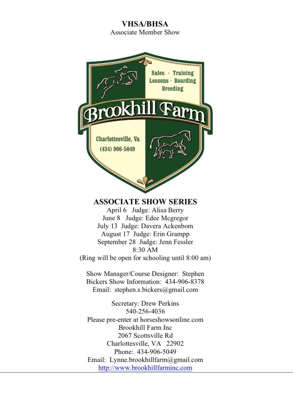 Brookhill Farm Horse Show series