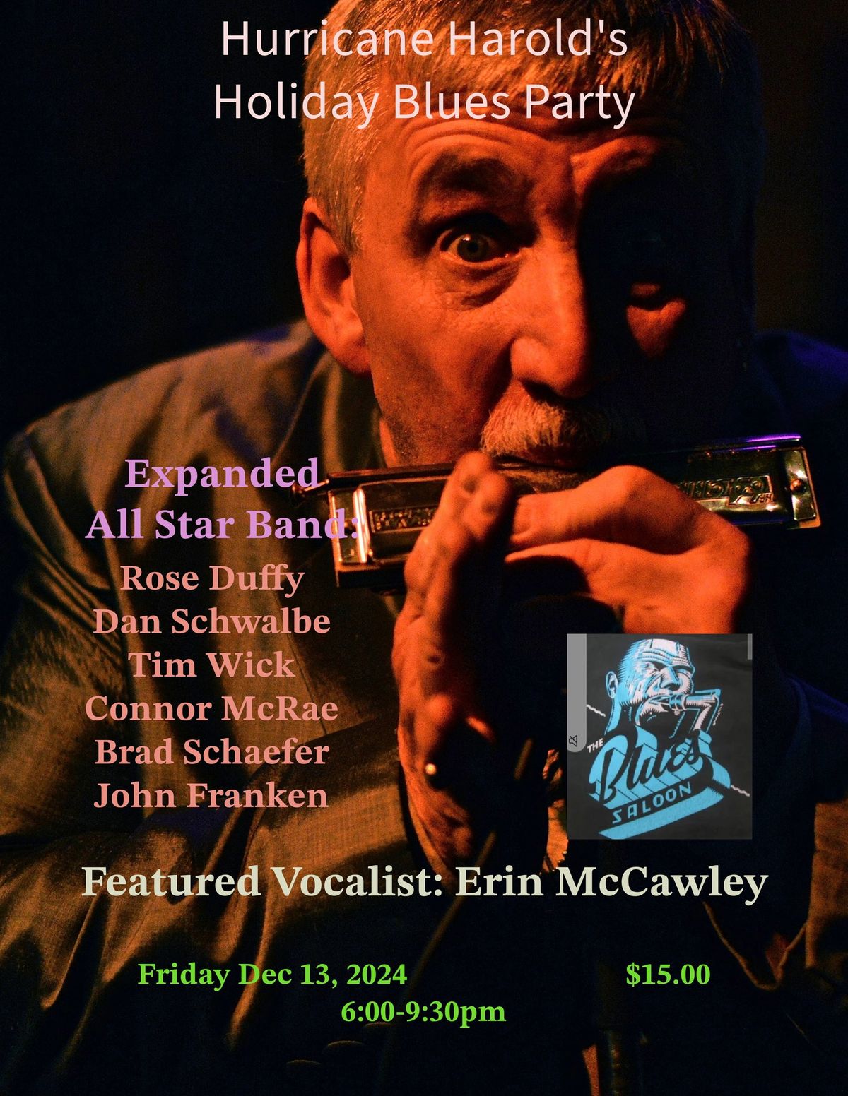 Hurricane Harold's Annual All Star Holiday Blues Bash Featuring Erin McCawley