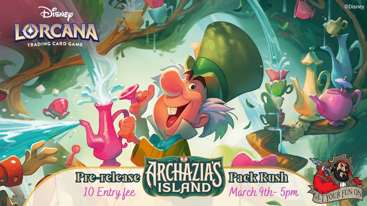 Lorcana Archazia's Island Prerelease Pack Rush Deck event