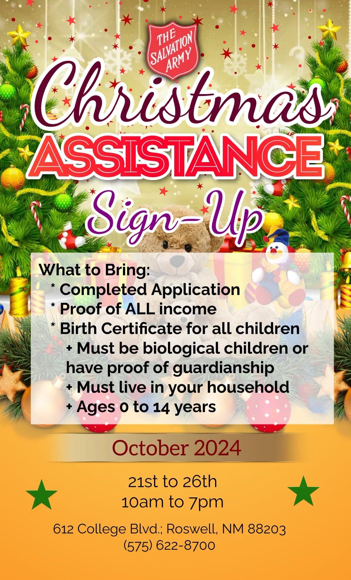 Christmas Assistance sign ups