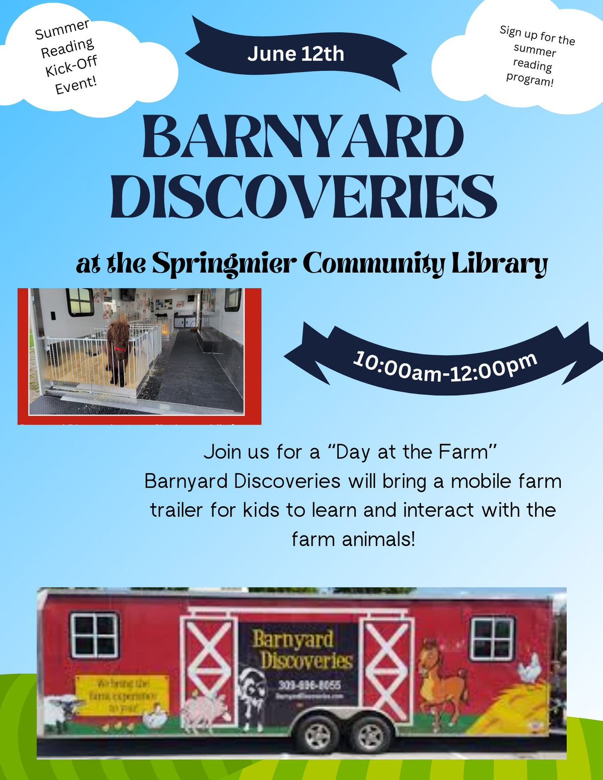 Barnyard Discoveries\/Summer Reading Kick Off Event!