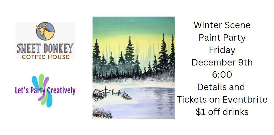 Winter Scene Acrylic Paint Party