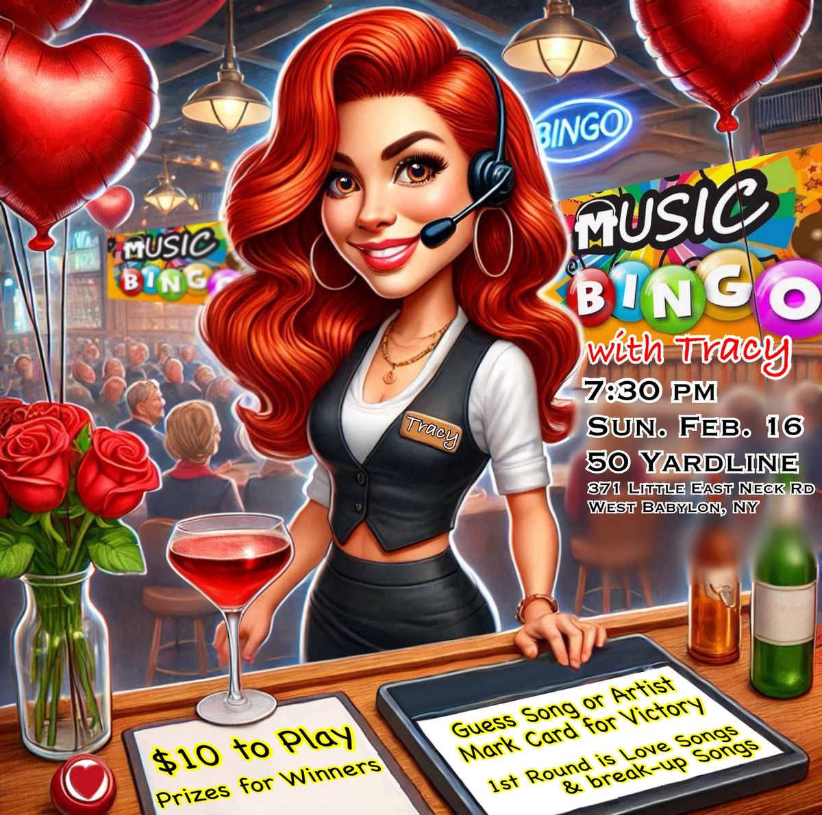 Music Bingo with Tracy (Valentine\u2019s Day Edition)