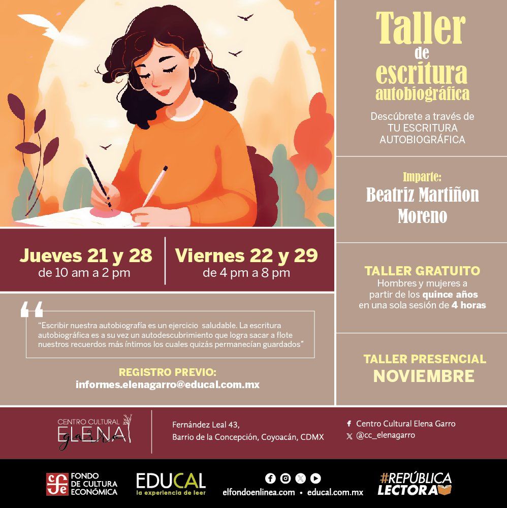 Taller de escritura autobiogr\u00e1fica gratuito.