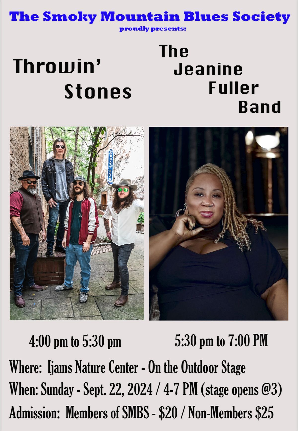 Jeanine Fuller Band & Throwin' Stones at Ijams Nature Center