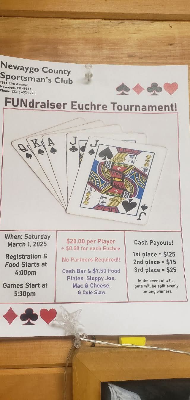 Euchre Fundraiser for the club 