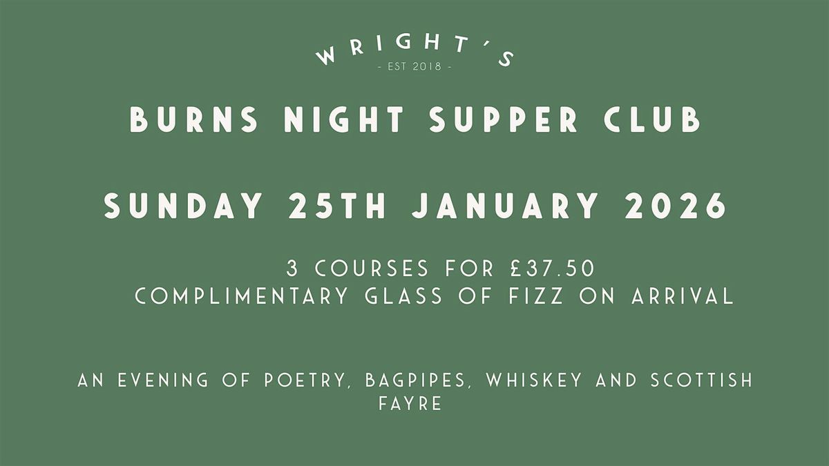 Burns Night Supper Club, Bury St Edmunds - 2026