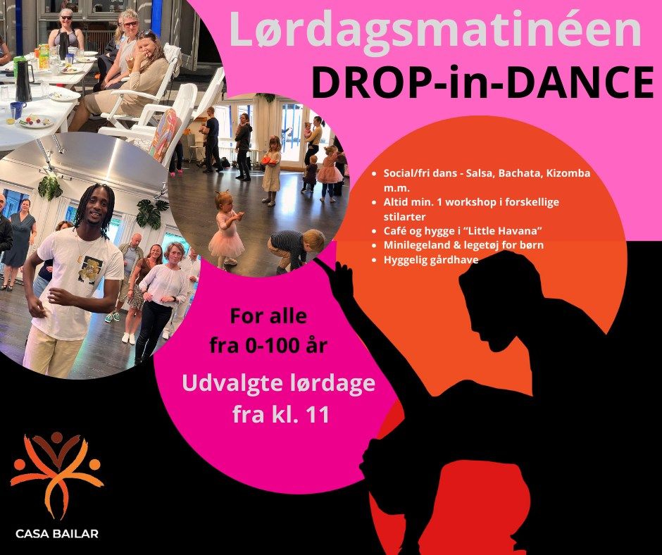 DROP IN Dance "L\u00f8rdagsmartin\u00e9" for alle (1. l\u00f8rdag om m\u00e5neden)