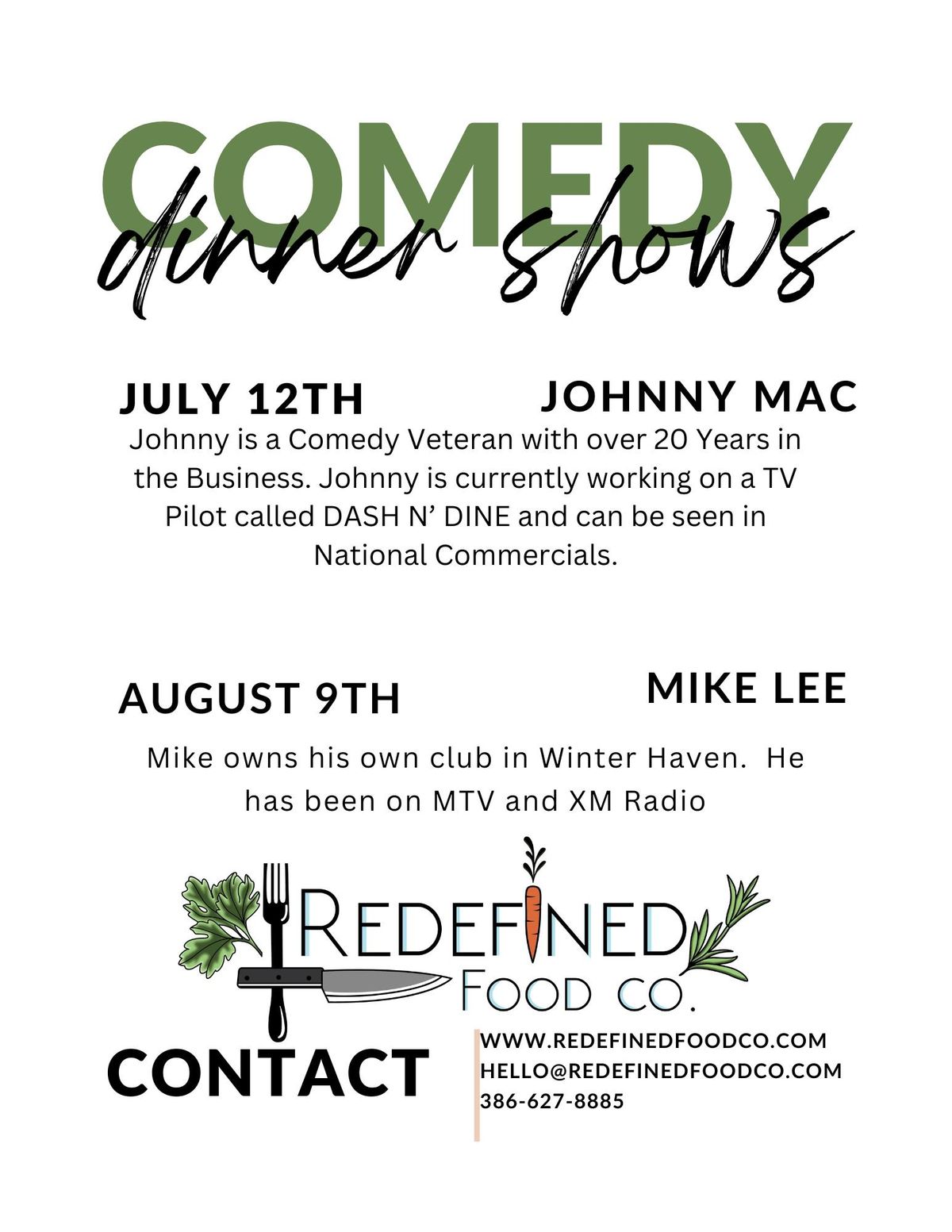July Comedy Dinner Show