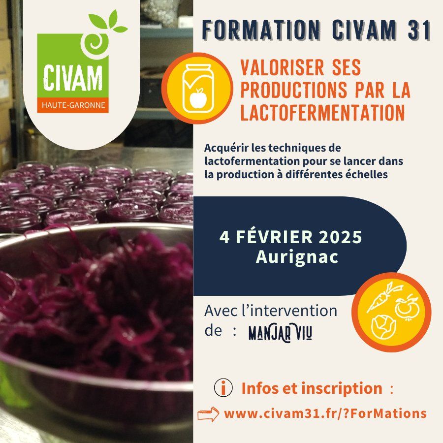 Formation La Lactofermentation pour valoriser et conserver ses productions 