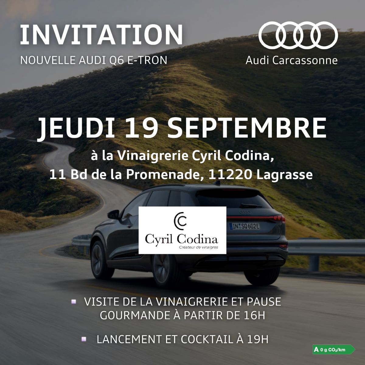 Lancement Audi \u00e0 la Vinaigrerie Cyril Codina